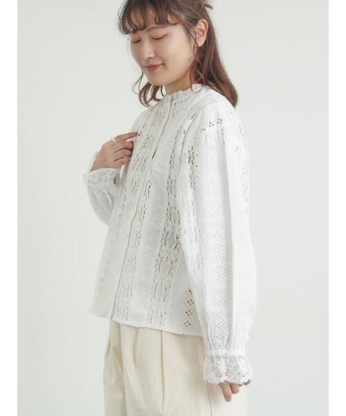 TSUHARU by Samansa Mos2（ツハルバイサマンサモスモス）の「【WHITE COLLECTION】オーバーレース切替ブラウス（シャツ/ブラウス・レディース・ホワイト・F）」の18枚目の写真