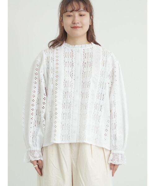 TSUHARU by Samansa Mos2（ツハルバイサマンサモスモス）の「【WHITE COLLECTION】オーバーレース切替ブラウス（シャツ/ブラウス・レディース・ホワイト・F）」の11枚目の写真