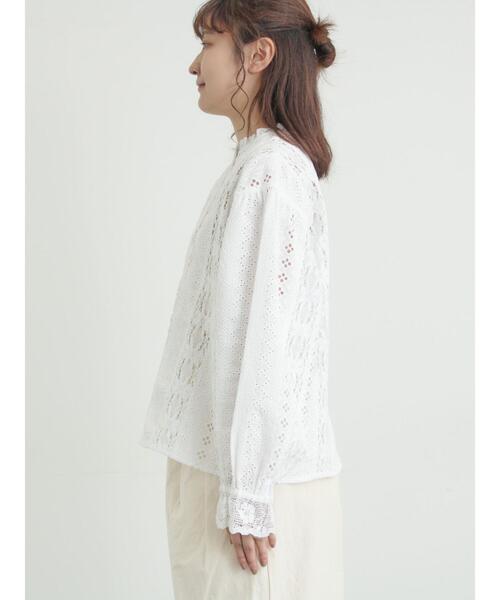 TSUHARU by Samansa Mos2（ツハルバイサマンサモスモス）の「【WHITE COLLECTION】オーバーレース切替ブラウス（シャツ/ブラウス・レディース・ホワイト・F）」の12枚目の写真