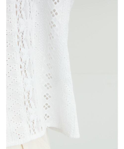TSUHARU by Samansa Mos2（ツハルバイサマンサモスモス）の「【WHITE COLLECTION】オーバーレース切替ブラウス（シャツ/ブラウス・レディース・ホワイト・F）」の5枚目の写真