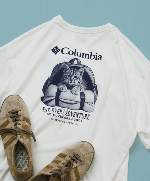 Лимитированная серия Columbia × FREAK'S STORE — куртка‑парк с капюшоном, цветной блок, логотипная футболка‑клинт (куртка‑бат)