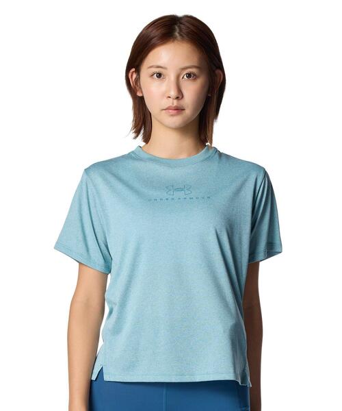 UNDER ARMOUR(アンダーアーマー)の「UAテック オーバーサイズ グラフィック Tシャツ(トレーニング/レディース)(Tシャツ/カットソー・レディース・ブルー系・M/XL/L/S)」の1枚目の写真