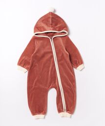 キッズのオールインワン・サロペット（レッド/赤色系・コットン