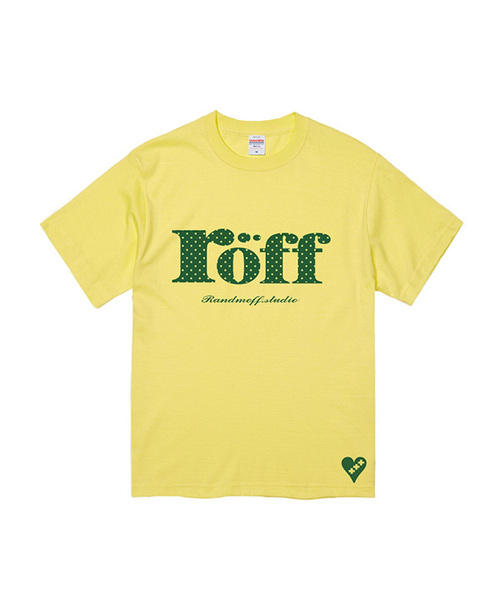 RANDOMOFF(ランダムオフ)の「RÖFF TYPE PLAY DOT T-SHIRT (6color)(Tシャツ/カットソー・メンズ・ブラウン/ピンク/イエロー/ブルー/ミント/ダークアッシュ・SMALL/MEDIUM/LARGE/X-LARGE)」の6枚目の写真