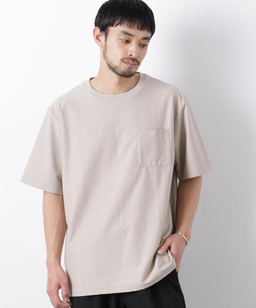 NANO universe（ナノユニバース）の「「Meaningful Continuity」coveross(R) ツイル調 冷感プレーティング天竺 ポケットTシャツ（Tシャツ/カットソー・メンズ・ブラック/ホワイト/ベージュ・M/L/S）」の10枚目の写真