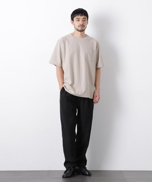 NANO universe（ナノユニバース）の「「Meaningful Continuity」coveross(R) ツイル調 冷感プレーティング天竺 ポケットTシャツ（Tシャツ/カットソー・メンズ・ブラック/ホワイト/ベージュ・M/L/S）」の13枚目の写真