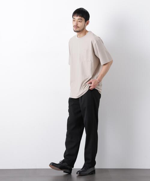 NANO universe（ナノユニバース）の「「Meaningful Continuity」coveross(R) ツイル調 冷感プレーティング天竺 ポケットTシャツ（Tシャツ/カットソー・メンズ・ブラック/ホワイト/ベージュ・M/L/S）」の14枚目の写真