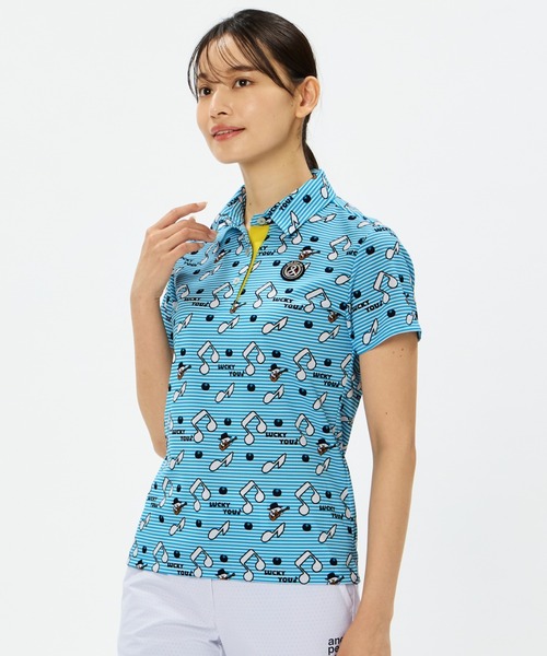 and per se(アンパスィ)の「COOL is COOL プリンテッドエアリードット半袖シャツ(レディース)(シャツ/ブラウス・レディース・ブルー/オレンジ・M/L)」の4枚目の写真