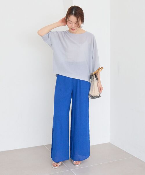le.coeur blanc(ルクールブラン)の「シアーボイルイージーワイドパンツ(その他パンツ・レディース・ブラック/ブラウン/ブルー・38)」の11枚目の写真