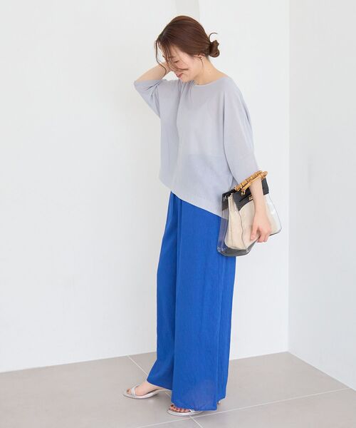 le.coeur blanc(ルクールブラン)の「シアーボイルイージーワイドパンツ(その他パンツ・レディース・ブラック/ブラウン/ブルー・38)」の12枚目の写真