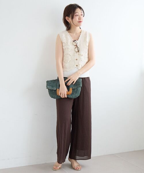 le.coeur blanc(ルクールブラン)の「シアーボイルイージーワイドパンツ(その他パンツ・レディース・ブラック/ブラウン/ブルー・38)」の19枚目の写真