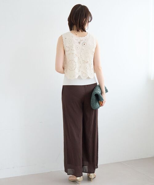 le.coeur blanc(ルクールブラン)の「シアーボイルイージーワイドパンツ(その他パンツ・レディース・ブラック/ブラウン/ブルー・38)」の17枚目の写真