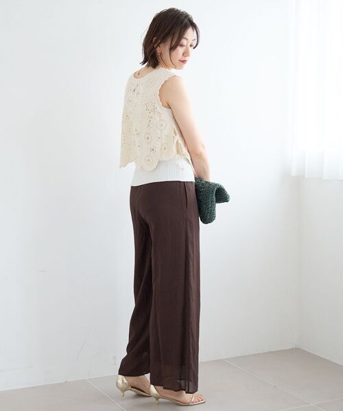 le.coeur blanc(ルクールブラン)の「シアーボイルイージーワイドパンツ(その他パンツ・レディース・ブラック/ブラウン/ブルー・38)」の16枚目の写真