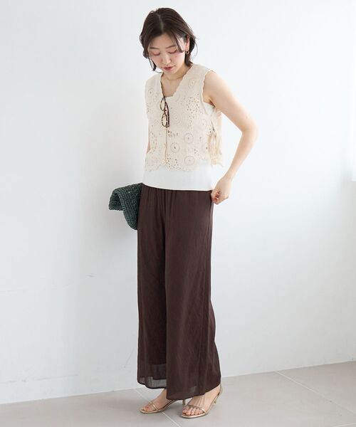 le.coeur blanc(ルクールブラン)の「シアーボイルイージーワイドパンツ(その他パンツ・レディース・ブラック/ブラウン/ブルー・38)」の15枚目の写真