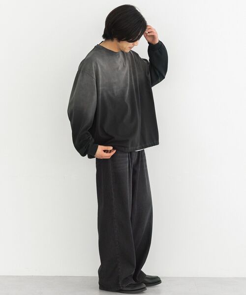 CRAFT STANDARD BOUTIQUE(クラフトスタンダードブティック)の「ヘビーウェイトグラデーションロンT(Tシャツ/カットソー・メンズ・ホワイト/ブラック・M/L)」の20枚目の写真