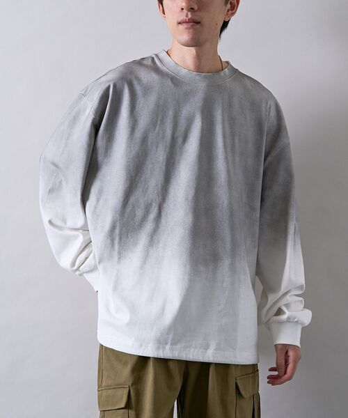 CRAFT STANDARD BOUTIQUE(クラフトスタンダードブティック)の「ヘビーウェイトグラデーションロンT(Tシャツ/カットソー・メンズ・ホワイト/ブラック・M/L)」の18枚目の写真
