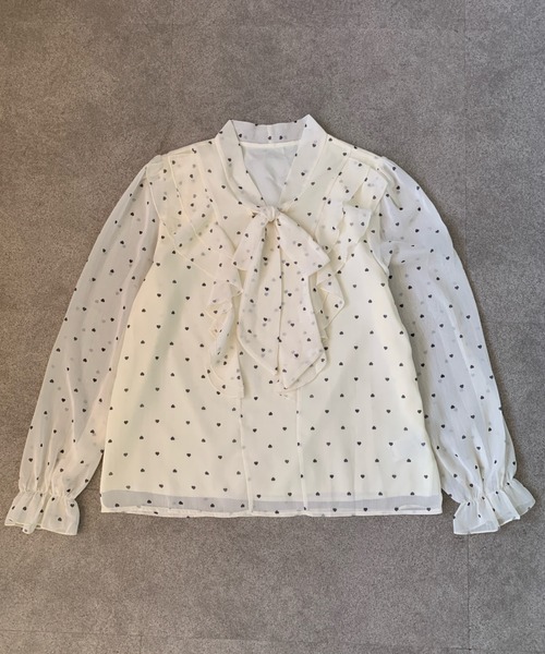 Teem Store(チームストア)の「シアードット フリルデザイン リボンブラウス(シャツ/ブラウス・レディース・アイボリー・M/S)」の16枚目の写真