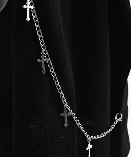 TRAVAS TOKYO(トラバス トウキョウ)の「『TRAVAS TOKYO/トラバス トーキョー』チェーン付きハートフリルTシャツ(Tシャツ/カットソー・レディース・ホワイト/ブラック・FREE)」の14枚目の写真