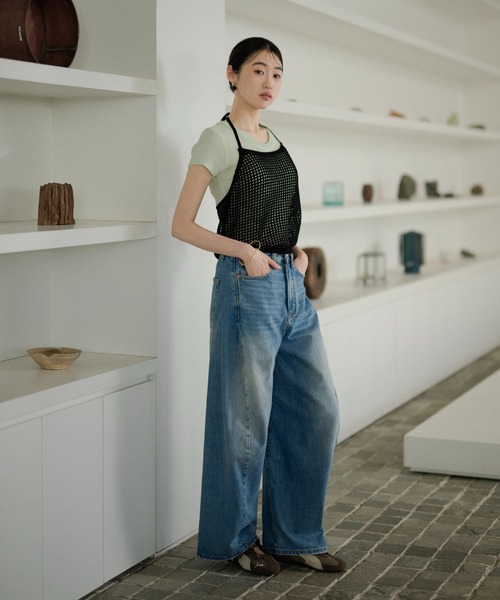 LAULEN（ローレン）の「high waist washed wide denim /ハイウエストウォッシュドワイドデニム（デニムパンツ・レディース・ブルー・S/M）」の8枚目の写真
