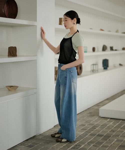LAULEN（ローレン）の「high waist washed wide denim /ハイウエストウォッシュドワイドデニム（デニムパンツ・レディース・ブルー・S/M）」の9枚目の写真