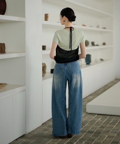 LAULEN（ローレン）の「high waist washed wide denim /ハイウエストウォッシュドワイドデニム（デニムパンツ・レディース・ブルー・S/M）」の10枚目の写真