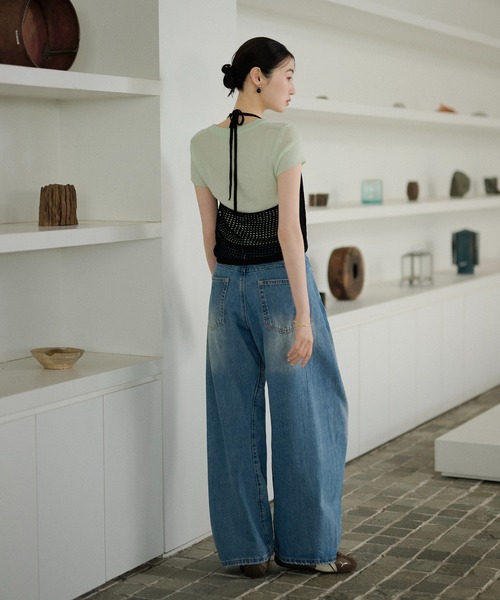 LAULEN（ローレン）の「high waist washed wide denim /ハイウエストウォッシュドワイドデニム（デニムパンツ・レディース・ブルー・S/M）」の11枚目の写真