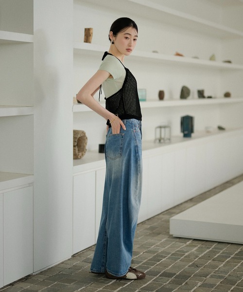 LAULEN（ローレン）の「high waist washed wide denim /ハイウエストウォッシュドワイドデニム（デニムパンツ・レディース・ブルー・S/M）」の7枚目の写真