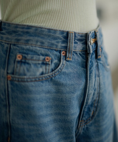 LAULEN（ローレン）の「high waist washed wide denim /ハイウエストウォッシュドワイドデニム（デニムパンツ・レディース・ブルー・S/M）」の15枚目の写真