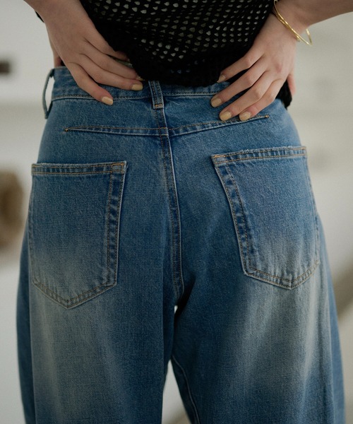 LAULEN（ローレン）の「high waist washed wide denim /ハイウエストウォッシュドワイドデニム（デニムパンツ・レディース・ブルー・S/M）」の17枚目の写真