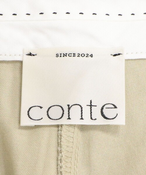 conte(コンテ)の「<conte>チノ タック ワイドパンツ(チノパンツ・レディース・オリーブ/ベージュ/ホワイト・38/36/34)」の9枚目の写真