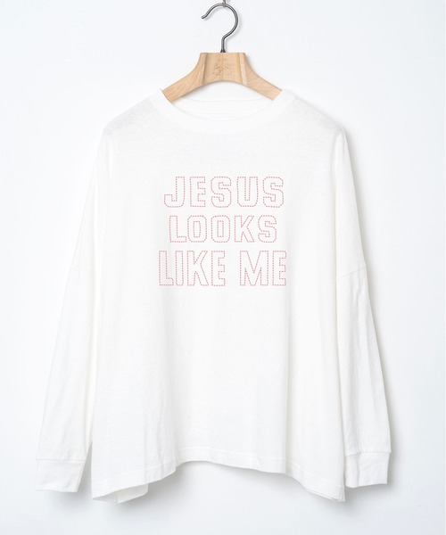 STOF(ストフ)の「JESUS LOOKS Emboroi L/S Tee(Tシャツ/カットソー・メンズ・カーキ/ブラック/ホワイト・M/S)」の13枚目の写真