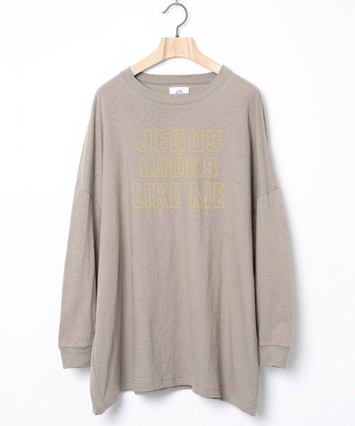 STOF(ストフ)の「JESUS LOOKS Emboroi L/S Tee(Tシャツ/カットソー・メンズ・カーキ/ブラック/ホワイト・M/S)」の15枚目の写真