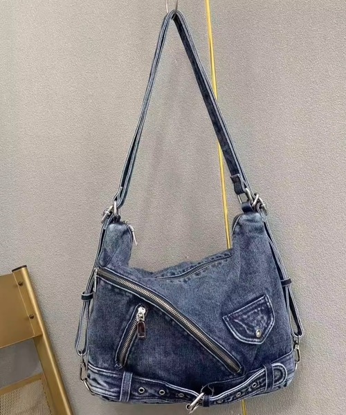.KOM(ドットコム)の「A'GEM/9 × .kom 『.KOM/ドットケーオーエム』Y2Kウォッシュデニム3WAYバッグ(ショルダーバッグ・レディース・ブラック/ブルー・FREE)」の15枚目の写真