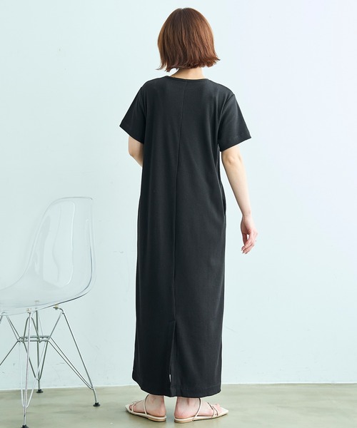 mil(ミル)の「【汗染み防止加工】 リブ ロングワンピース【586146】(ワンピース・レディース・チャコールグレー/ブラック/モカ・S/XS)」の6枚目の写真
