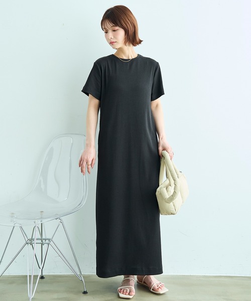 mil(ミル)の「【汗染み防止加工】 リブ ロングワンピース【586146】(ワンピース・レディース・チャコールグレー/ブラック/モカ・S/XS)」の11枚目の写真