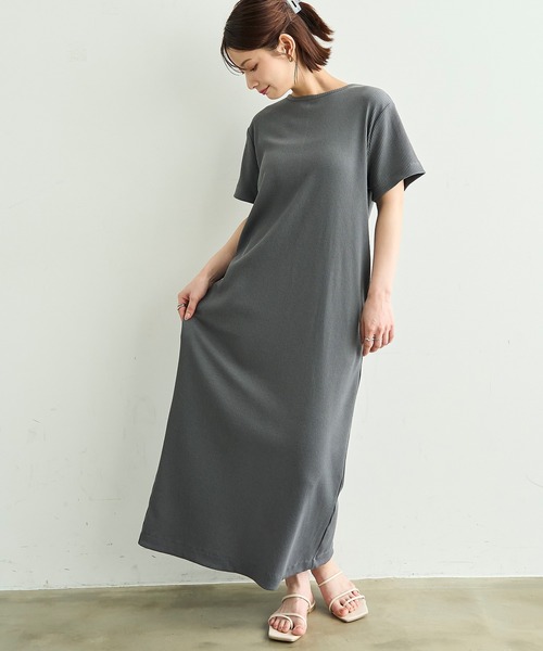 mil(ミル)の「【汗染み防止加工】 リブ ロングワンピース【586146】(ワンピース・レディース・チャコールグレー/ブラック/モカ・S/XS)」の12枚目の写真
