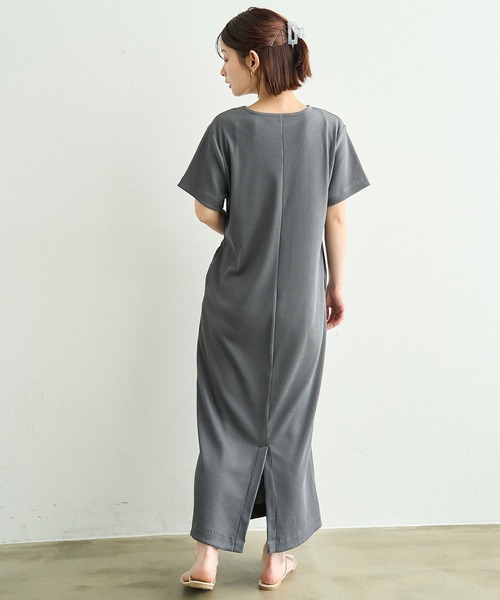 mil(ミル)の「【汗染み防止加工】 リブ ロングワンピース【586146】(ワンピース・レディース・チャコールグレー/ブラック/モカ・S/XS)」の14枚目の写真