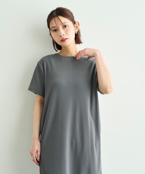 mil(ミル)の「【汗染み防止加工】 リブ ロングワンピース【586146】(ワンピース・レディース・チャコールグレー/ブラック/モカ・S/XS)」の15枚目の写真