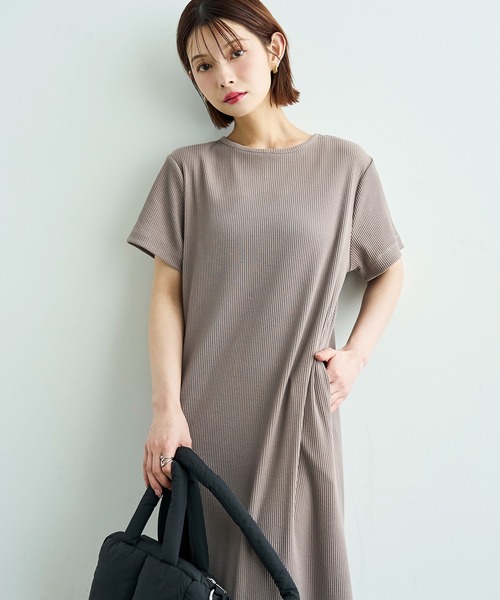 mil(ミル)の「【汗染み防止加工】 リブ ロングワンピース【586146】(ワンピース・レディース・チャコールグレー/ブラック/モカ・S/XS)」の19枚目の写真