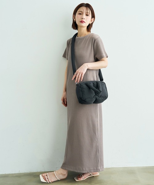 mil(ミル)の「【汗染み防止加工】 リブ ロングワンピース【586146】(ワンピース・レディース・チャコールグレー/ブラック/モカ・S/XS)」の20枚目の写真
