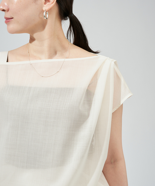 VERMEIL par iena(ヴェルメイユパーイエナ)の「《手洗い可》SHEER TORO プルオーバー(シャツ/ブラウス・レディース・ホワイト/ベージュ・FREE)」の7枚目の写真