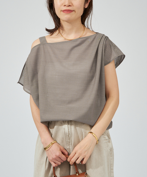 VERMEIL par iena(ヴェルメイユパーイエナ)の「《手洗い可》SHEER TORO プルオーバー(シャツ/ブラウス・レディース・ホワイト/ベージュ・FREE)」の12枚目の写真