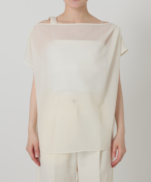 VERMEIL par iena(ヴェルメイユパーイエナ)の「《手洗い可》SHEER TORO プルオーバー(シャツ/ブラウス・レディース・ホワイト/ベージュ・FREE)」の15枚目の写真