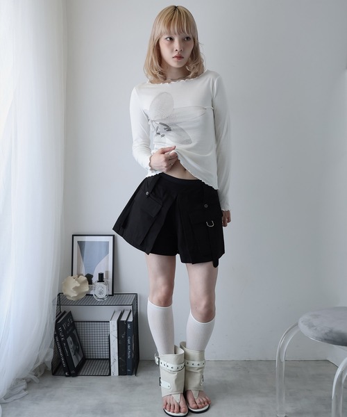 Ulysses(ユリシス)の「カーゴショートパンツ(その他パンツ・レディース・グリーン/ブラック・F)」の8枚目の写真