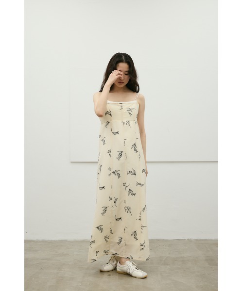 STYLEMIXER（スタイルミキサー）の「リネンミックスレイヤードキャミワンピース（ワンピース・レディース・ホワイト系その他/ミント/ブラック系その他・MEDIUM/SMALL）」の5枚目の写真