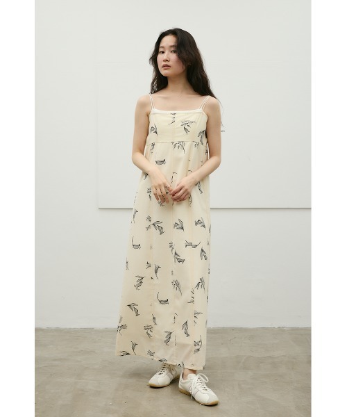 STYLEMIXER（スタイルミキサー）の「リネンミックスレイヤードキャミワンピース（ワンピース・レディース・ホワイト系その他/ミント/ブラック系その他・MEDIUM/SMALL）」の6枚目の写真