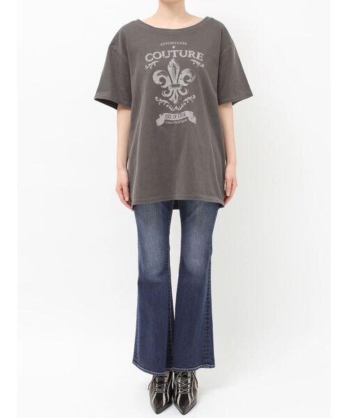 EVRIS（エヴリス）の「ワンショルグラフィックピグメントTシャツ（Tシャツ/カットソー・レディース・ホワイト/カーキ/ブラック・FREE）」の13枚目の写真