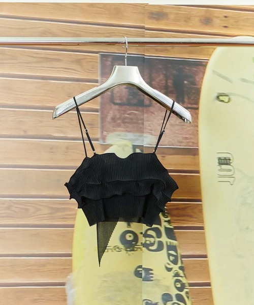 kotohayokozawa（コトハヨコザワ）の「【kotohayokozawa/コトハヨコザワ】RIPPLE SHEER CAMISOLE/リップルシアーキャミソール（キャミソール・レディース・ブルー/ブラウン/ブラック・FREE）」の4枚目の写真