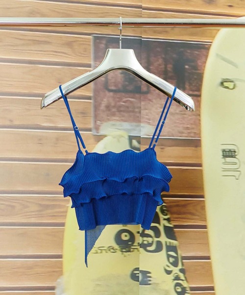 kotohayokozawa（コトハヨコザワ）の「【kotohayokozawa/コトハヨコザワ】RIPPLE SHEER CAMISOLE/リップルシアーキャミソール（キャミソール・レディース・ブルー/ブラウン/ブラック・FREE）」の8枚目の写真