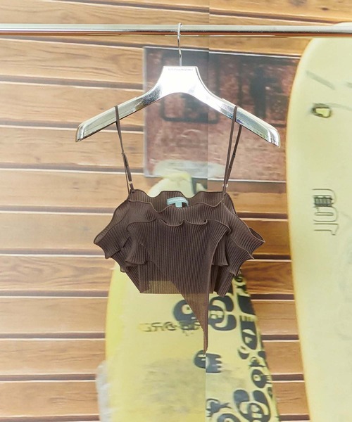 kotohayokozawa（コトハヨコザワ）の「【kotohayokozawa/コトハヨコザワ】RIPPLE SHEER CAMISOLE/リップルシアーキャミソール（キャミソール・レディース・ブルー/ブラウン/ブラック・FREE）」の6枚目の写真